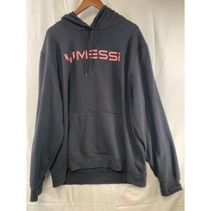 Messi Hoodie Mens 3XL Black Pink Graphic Logo Pullover Sweatshirt